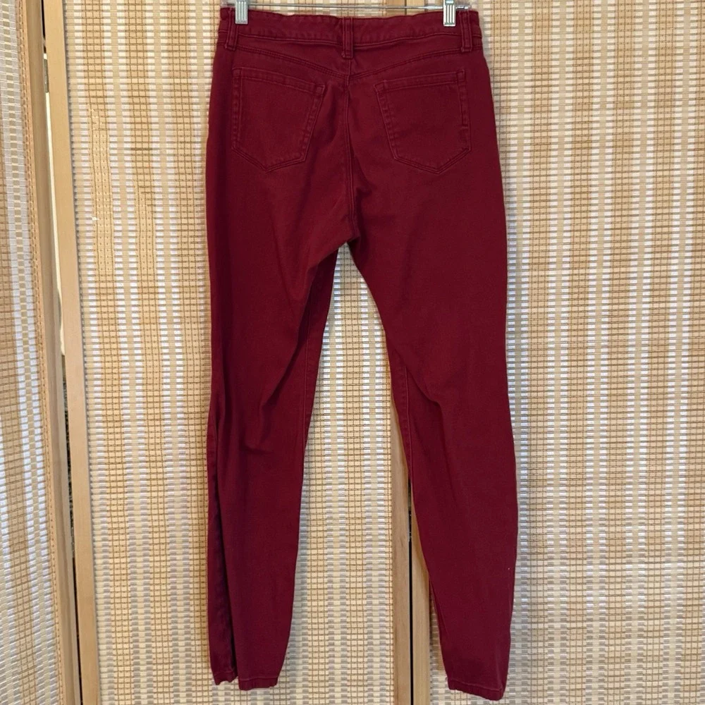 Style &Co Womens 6 Red Denim Stretch Mid Rise Skinny Jeans Streetwear Y2K Boho‎